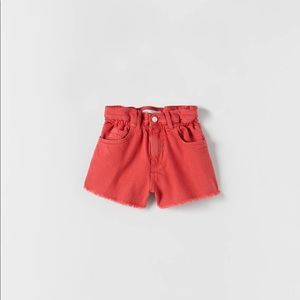 Zara Girls Elasticized Denim Shorts